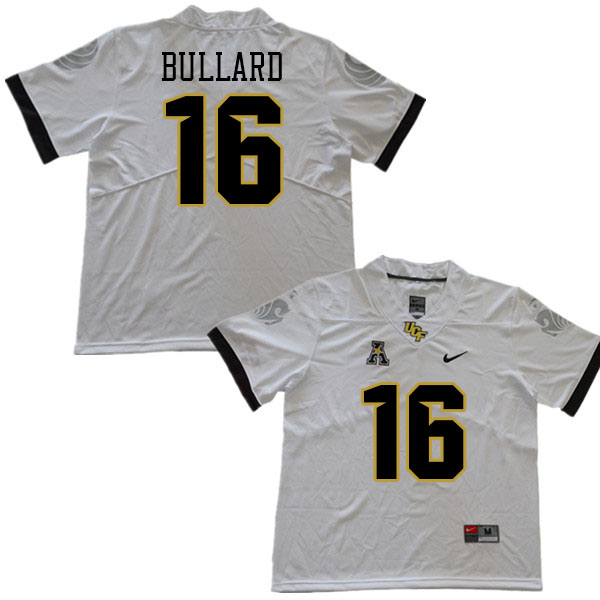 Men #16 TJ Bullard UCF Knights College Football Jerseys Stitched Sale-White